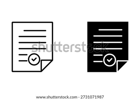 Document Page with a Checkmark Icon, Document Check Mark, Check, File, Archive, Multimedia document file folder data icon illustration.