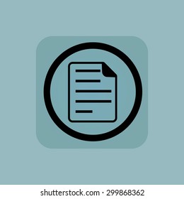 Document page in circle, in square, on pale blue background