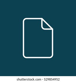 document page file note blank outline thin line white vector icon