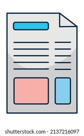 icono de página de documento en fondo blanco