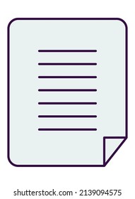 icono de página de documento en fondo blanco