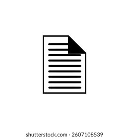 Document page icon. Paper sheet vector. Office file symbol. Written report illustration.