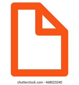 Document Page vector icon. Style is contour flat icon symbol, orange color, white background.