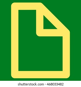 Document Page vector icon. Style is linear flat icon symbol, yellow color, green background.