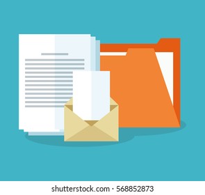document pages and envelope icon