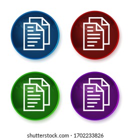 Document pages icon isolated on shiny round buttons set illustration