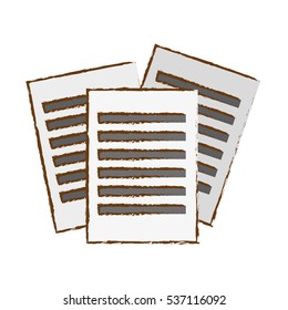 document pages icon over white background. vector illustration