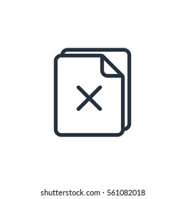 document, paper, blank web thin line icon on white background;  minimalistic office