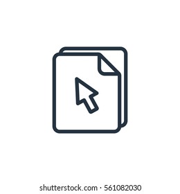 document, paper, blank web thin line icon on white background;  minimalistic office
