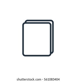 document, paper, blank web thin line icon on white background;  minimalistic office