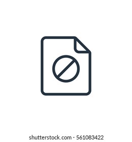 document, paper, blank web thin line icon on white background;  minimalistic office