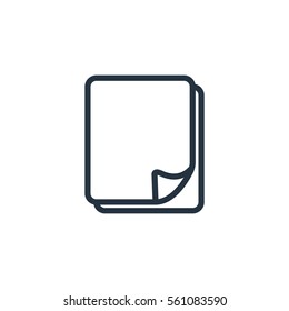 document, paper, blank web thin line icon on white background;  minimalistic office