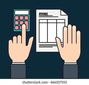 document paper calculator invoice payment icon. Flat and Colorful illustration. Vector graphic