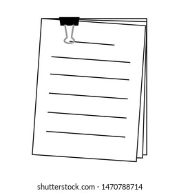 document with paper clip icon flat style on white background, design inspiration vector template for web design or mobile app