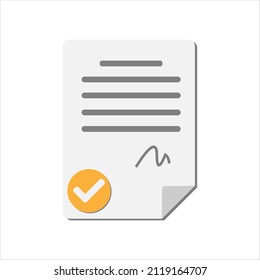 Document paper. Contract, agreement, terms, conditions, assignment concept. Flat vector icon. Cartoon minimal style.