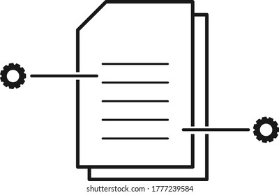 Dokumentpapier, kreatives Schreibsymbol, Vektorgrafik