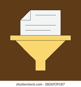 Document paper entering a funnel for data processing.
