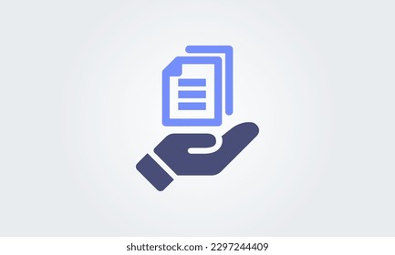 Document, Paper, File, page, hand symbol, icon. vector Illustration graphic web design