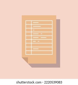 Document and paper flat vector illustration.
