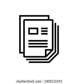 Document paper icon. File sign