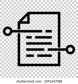 Document paper icon in flat style. Terms sheet illustration on isolated transparent background. Document analytics business concept.