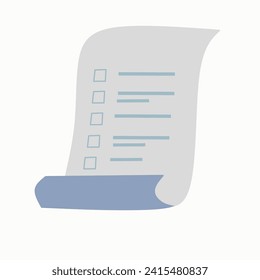 Document paper icon. Job description concept, qualifications and requirements of job position, job duties and responsibilities, businessman writing job description document. vector illustration