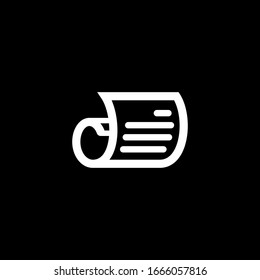Document paper icon in lineat style. Vector template design.