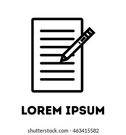 Document or paper icon. Modern line art design. For logo, web sites, brochures, apps and others. Vector illustration on a white background. 
