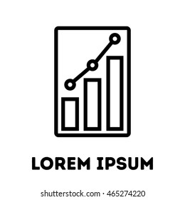 Document or paper icon. Modern line art design. For logo, web sites, brochures, apps and others. Vector illustration on a white background. 