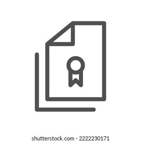 Document and paper icon outline and linear vector.