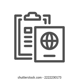 Document and paper icon outline and linear vector.