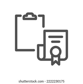 Document and paper icon outline and linear vector.