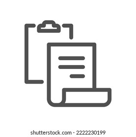 Document and paper icon outline and linear vector.