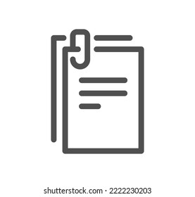Document and paper icon outline and linear vector.
