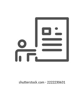 Document and paper icon outline and linear vector.