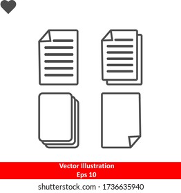 Document paper icon vector, file