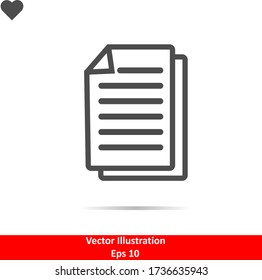 Document paper icon vector, file