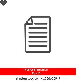 Vector de icono de papel de documento, archivo