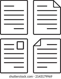 Document paper icons set. Vector files pictograms.