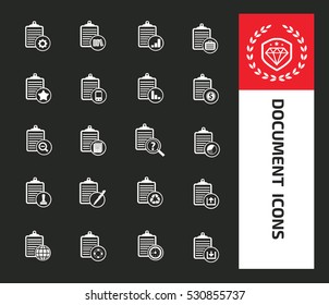 Document and paper icons,clean vector