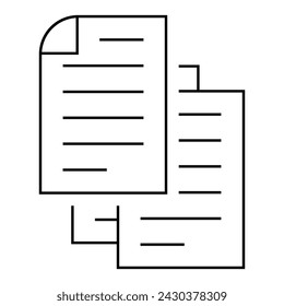 Document paper line icon. Sheet of paper for business. File symbol. Vector isolated on white background.