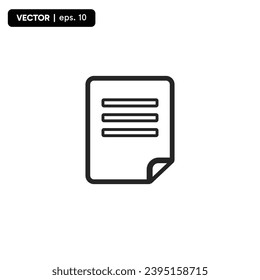 Document paper line icon, document icon for UI UX or Web, with white background. vector eps 10