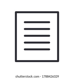Document paper line style icon design, Data archive and information theme Vector illustration