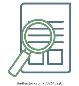 document paper with magnifying glass