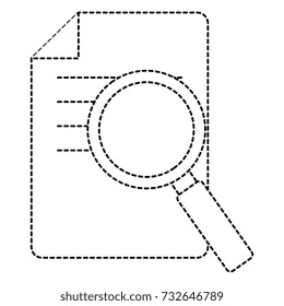 document paper with magnifying glass