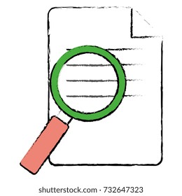 document paper with magnifying glass