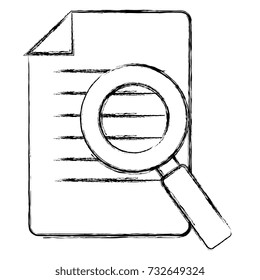 document paper with magnifying glass