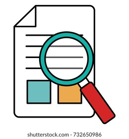 document paper with magnifying glass