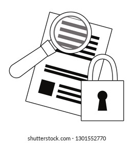 document paper magnifying glass mobile