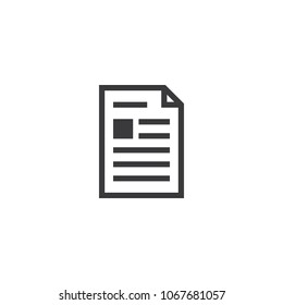 Document paper outline icon. isolated note paper icon in thin line style for graphic and web design. Simple flat symbol Pixel Perfect vector Illustration.